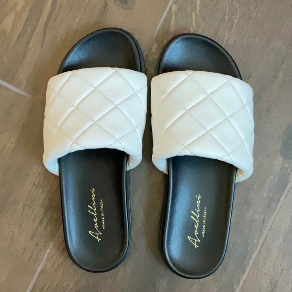Avellini Quilted Slip On Sandals
